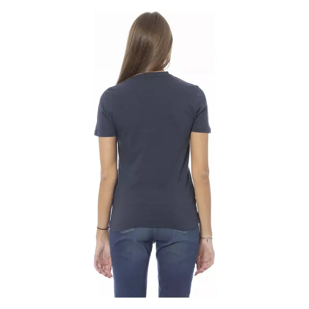 Baldinini Trend Blue Cotton Women T-Shirt BA-23907-XS