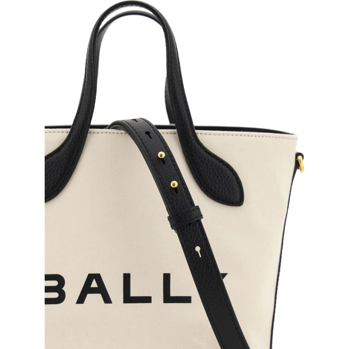 Bally White and Black Leather Bucket Bag Bally