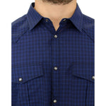 Costume National Blue checkered cotton shirt SIG10357-1