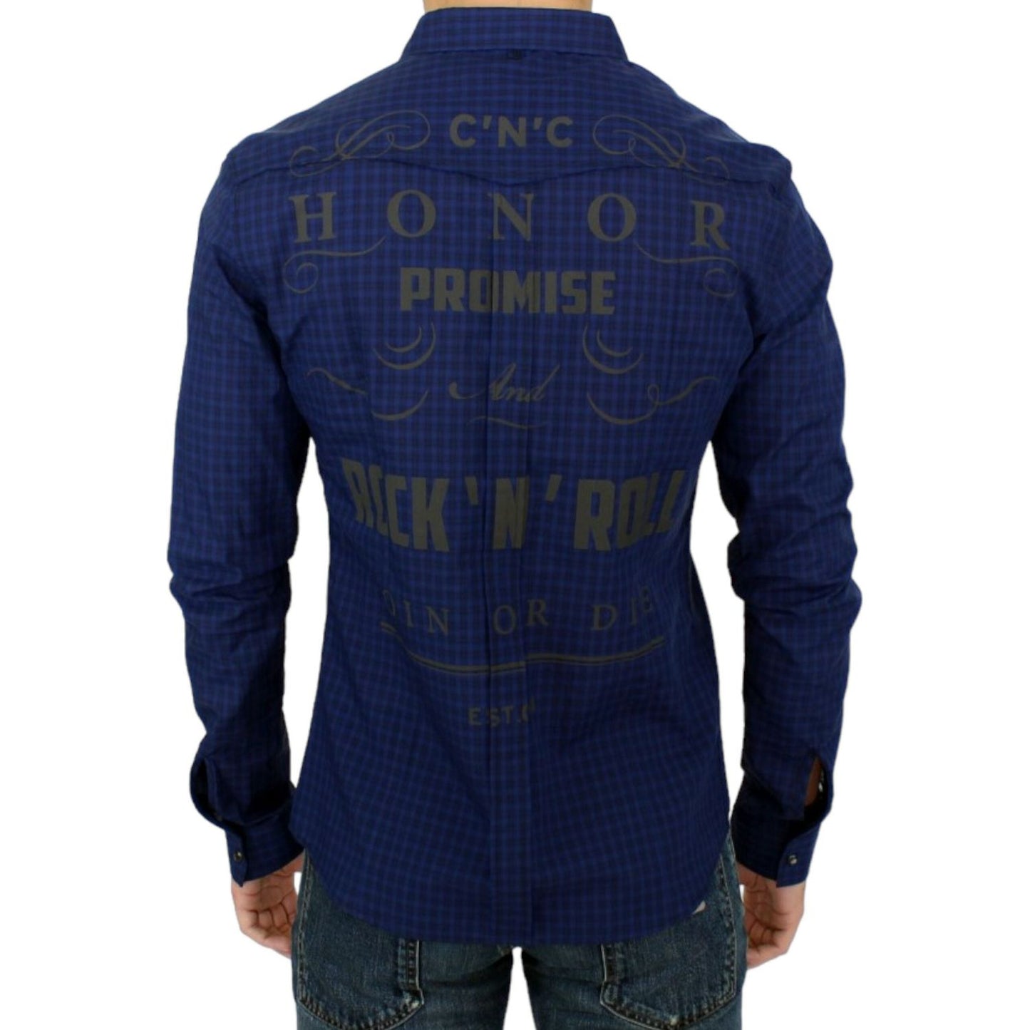 Costume National Blue checkered cotton shirt SIG10357-1