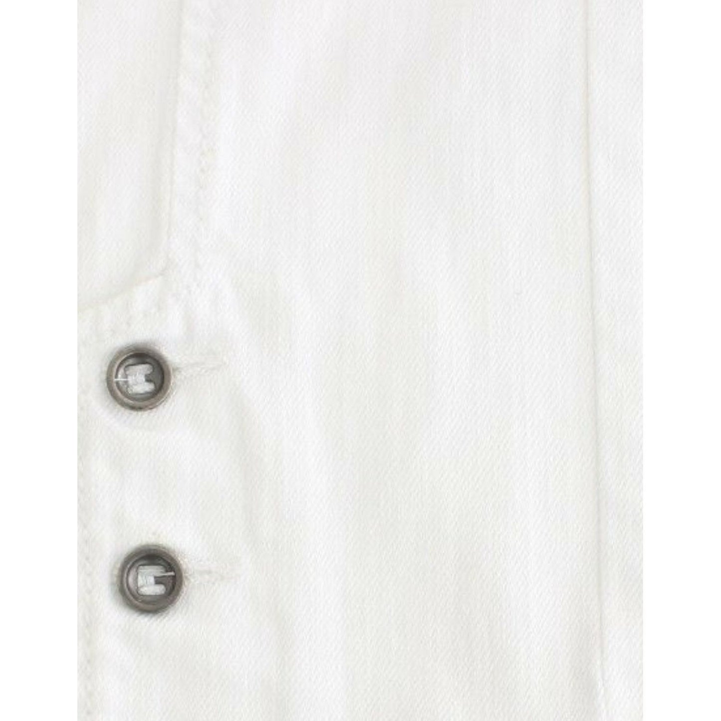 Ermanno Scervino White Cropped Jeans Denim Pants Branded Capri Ermanno Scervino