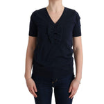 MARGHI LO' Blue 100% Lana Wool Blouse Top SIG30147-2
