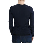 Costume National Blue V-neck Viscose Sweater TUI10018-1