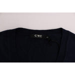 Costume National Blue V-neck Viscose Sweater TUI10018-1