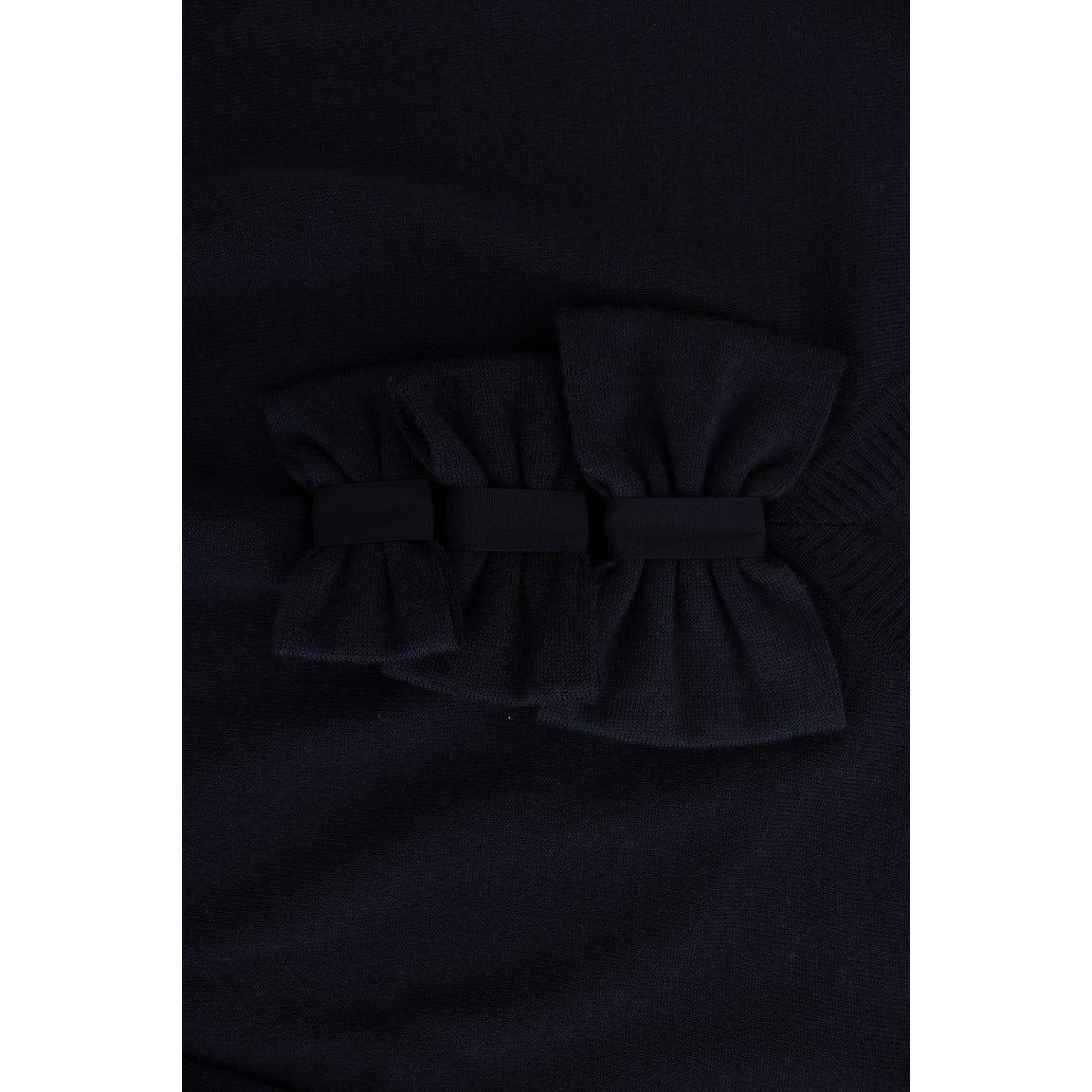 MARGHI LO' Blue Wool Long Sleeve Shift Dress TUI10025-3