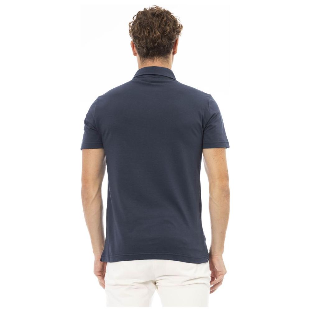 Baldinini Trend Blue Cotton Men Polo Shirt BA-23738-S