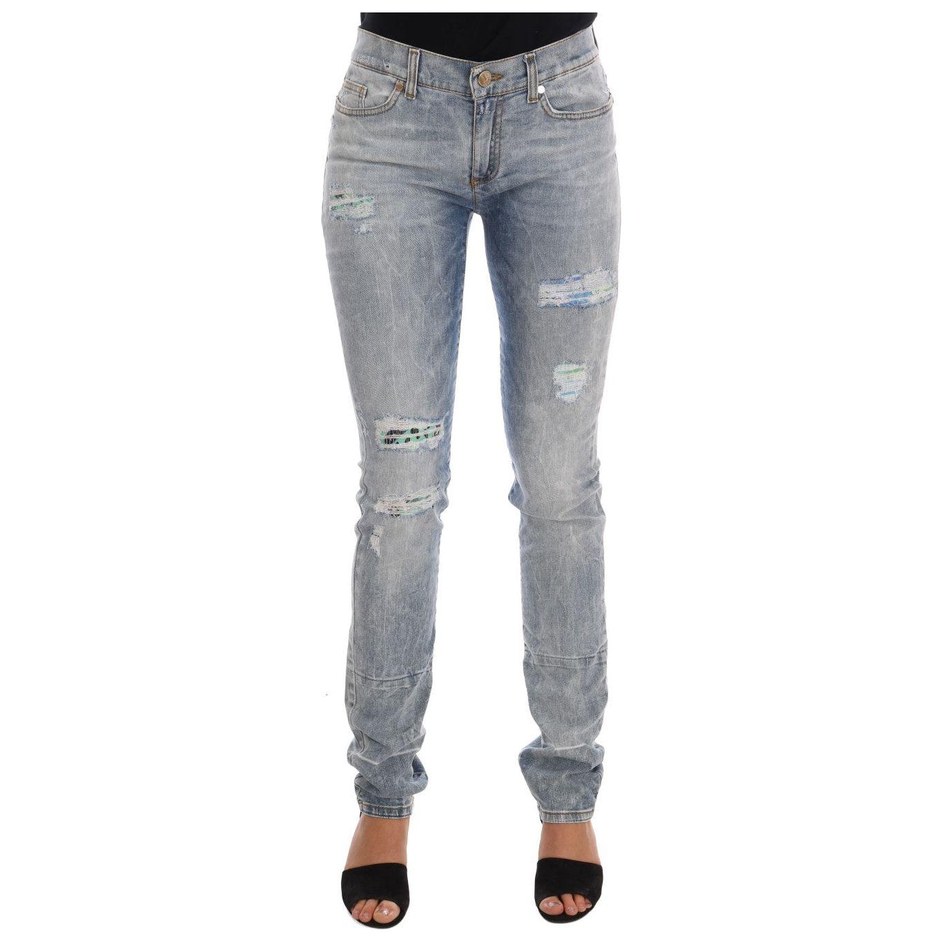 Versace Jeans Blue Wash Torn Stretch Slim Fit Jeans PAN60770-5