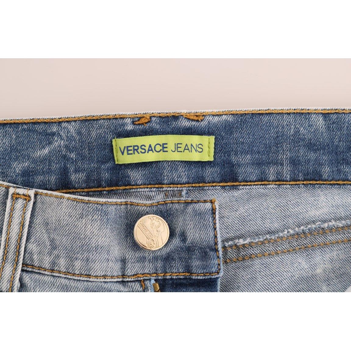 Versace Jeans Blue Wash Torn Stretch Slim Fit Jeans PAN60770-5
