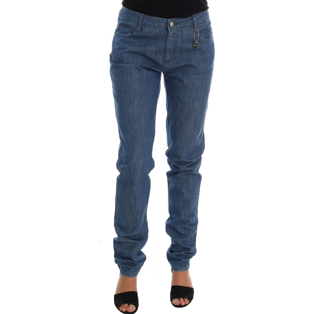 Costume National Blue Wash Cotton Boyfriend Fit Jeans SIG30128-1