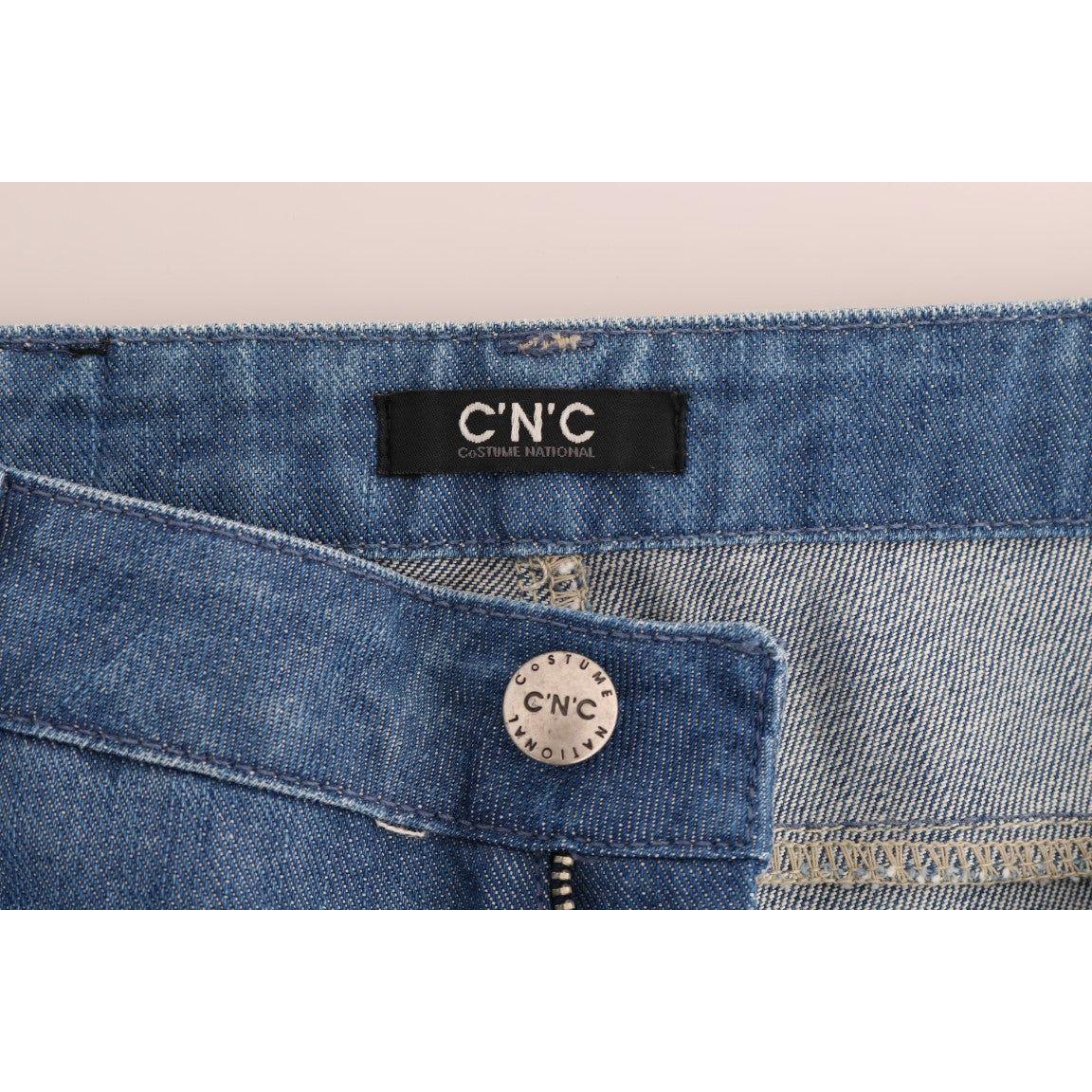 Costume National Blue Wash Cotton Boyfriend Fit Jeans SIG30128-1