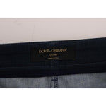 Dolce & Gabbana Blue Short striped Mini Denim Skirt SKI1064-3