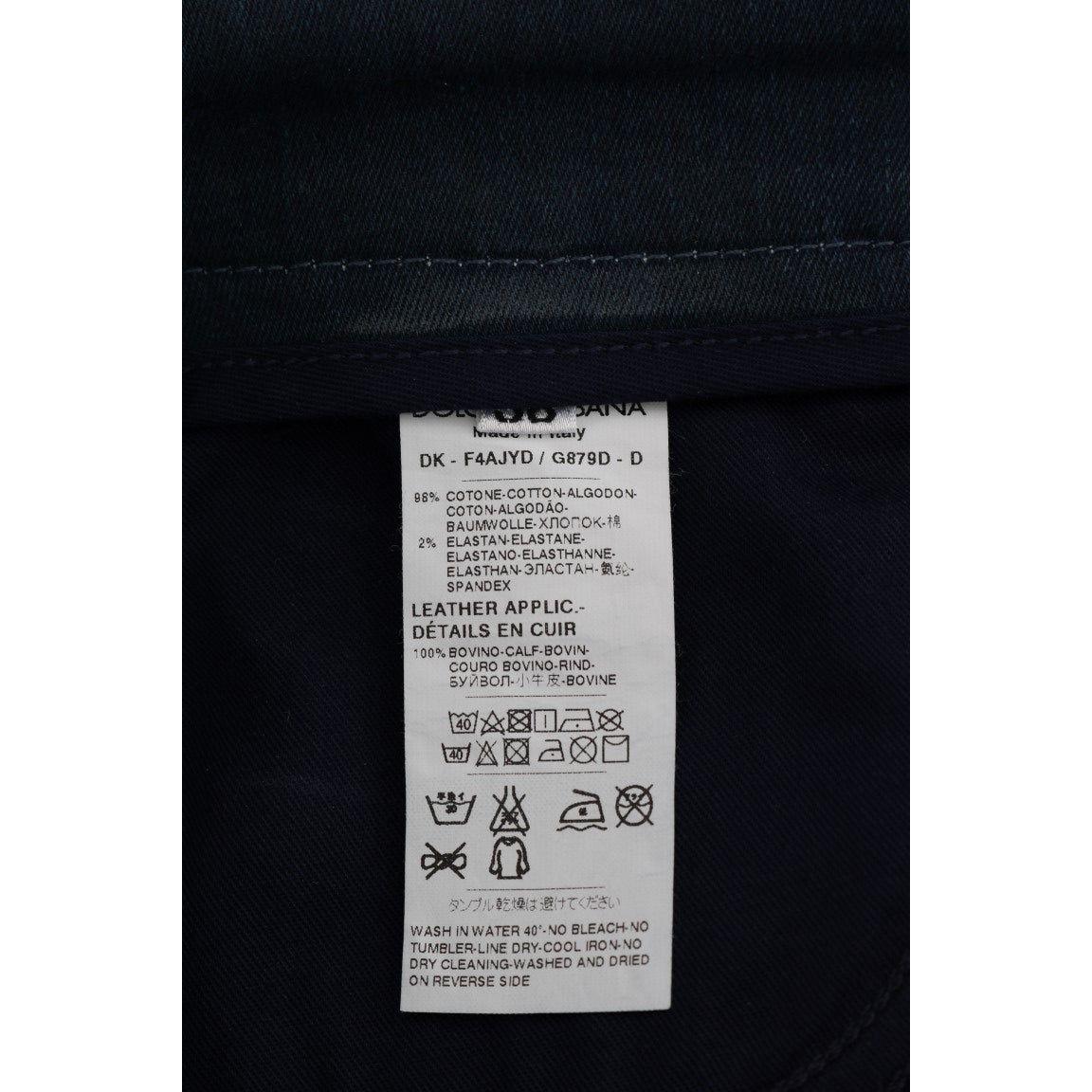 Dolce & Gabbana Blue Short striped Mini Denim Skirt SKI1064-3