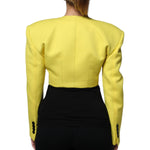 Dolce & Gabbana Lemon Yellow Wool Long Sleeves Cropped Coat Jacket JKT4186-38