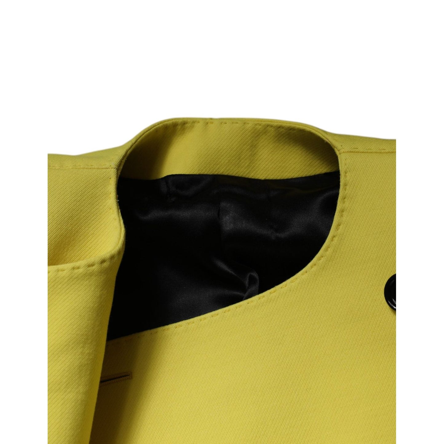 Dolce & Gabbana Lemon Yellow Wool Long Sleeves Cropped Coat Jacket JKT4186-38