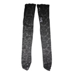 Dolce & Gabbana Black Floral Lace Cotton Stretch Stockings Socks SCS2269-M