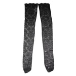 Dolce & Gabbana Black Floral Lace Cotton Stretch Stockings Socks SCS2269-M