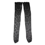 Dolce & Gabbana Black Floral Lace Cotton Stretch Stockings Socks SCS2269-M