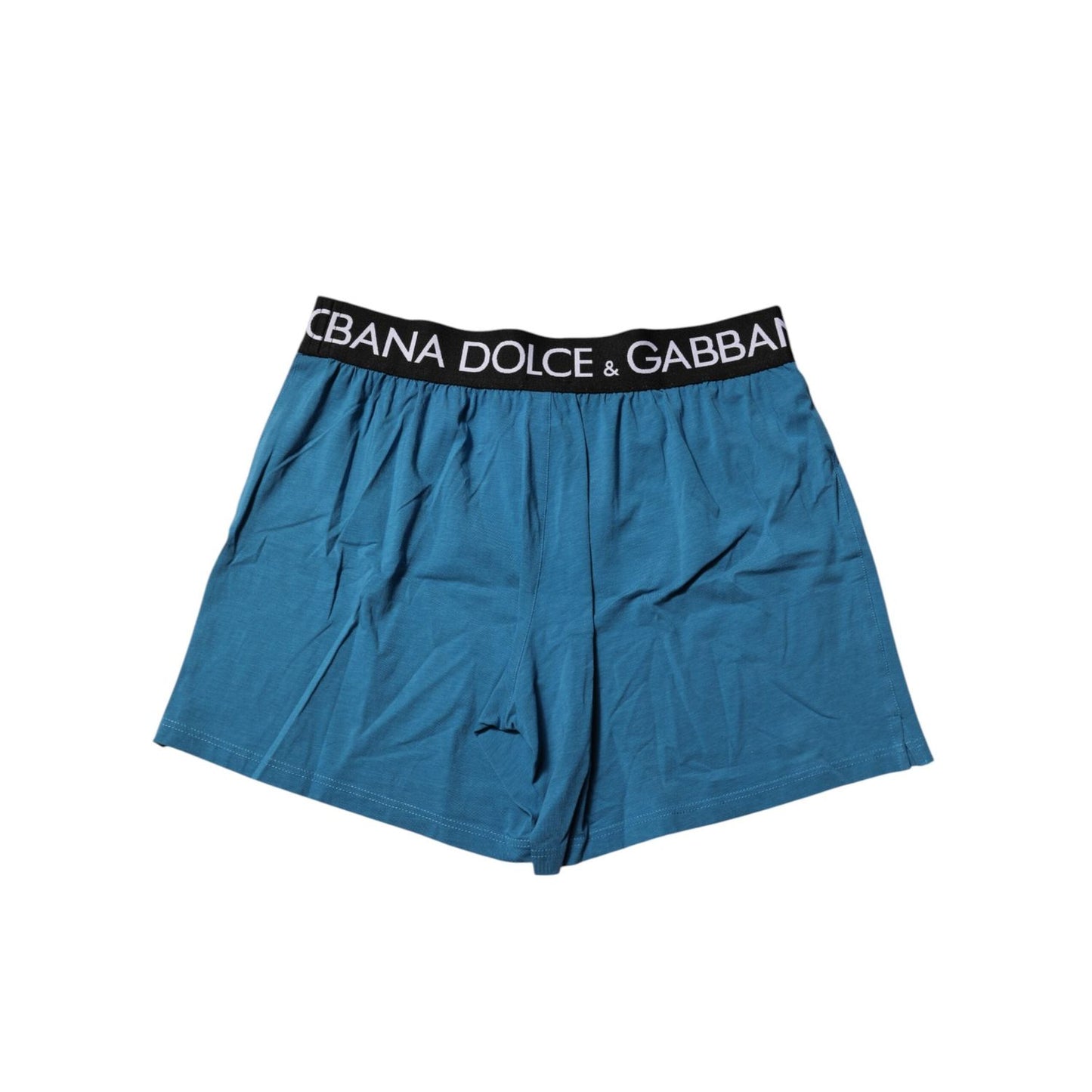Dolce & Gabbana Blue Logo Waist Regular Boxer Shorts Underwear