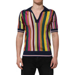 Dolce & Gabbana Multicolor Stripes Collared Men Polo T-shirt