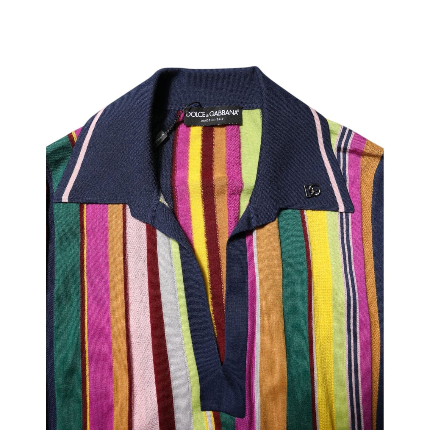 Dolce & Gabbana Multicolor Stripes Collared Men Polo T-shirt