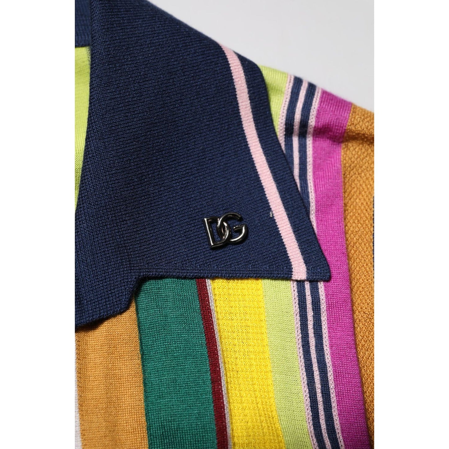 Dolce & Gabbana Multicolor Stripes Collared Men Polo T-shirt