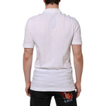 Dolce & Gabbana White Collared Men Short Sleeve Crown T-shirt