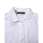 Dolce & Gabbana White Collared Men Short Sleeve Crown T-shirt