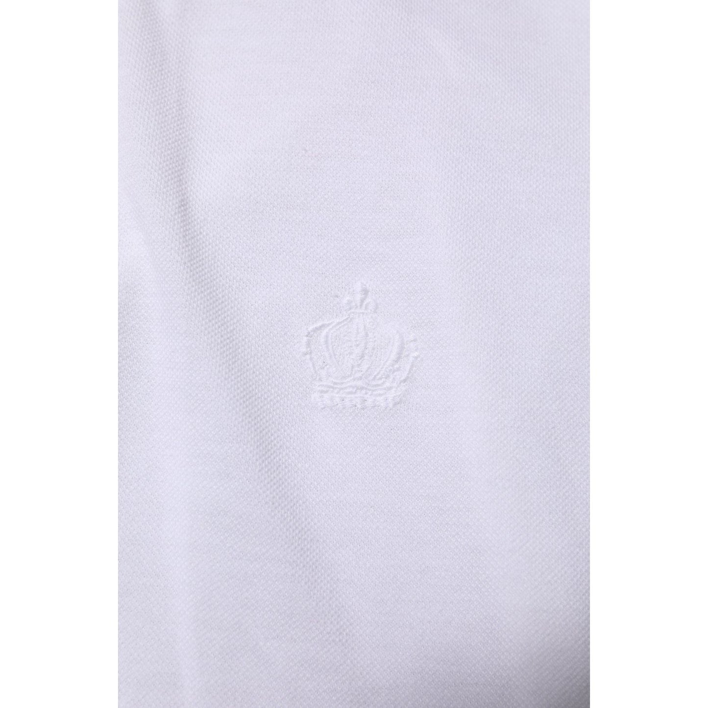Dolce & Gabbana White Collared Men Short Sleeve Crown T-shirt