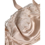 Dolce & Gabbana Biege Silk Underwired Balconette Bra Underwear BIK1413-1