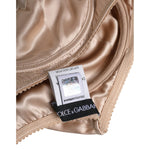 Dolce & Gabbana Biege Silk Underwired Balconette Bra Underwear BIK1413-1
