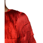 Dolce & Gabbana Red Silk Tiers Fringe Shift Knee Length Dress DR81822-40