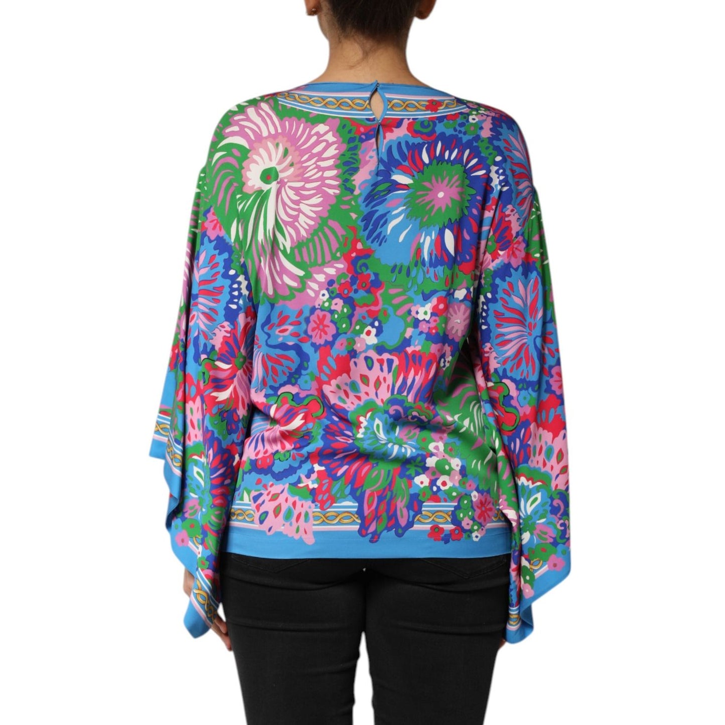 Dolce & Gabbana Multicolor Floral Printed Tunic Blouse Top TSH90591-42