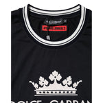Dolce & Gabbana Dark Blue Venezia Crown Cotton Crew Neck T-shirt TSH91028-52