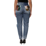 Dolce & Gabbana Blue Tattered High Waist Women Denim Jeans PAN76669-44