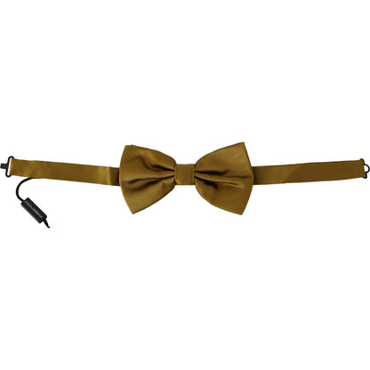 Dolce Gabbana mustard silk bow tie, 100% silk, yellow, butterfly design, brand new with tags, made in Italy.