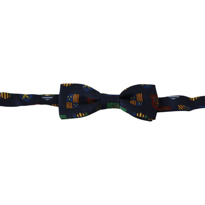 Dolce & Gabbana Blue Flags 100% Silk Adjustable Neck Papillon Men Bow Tie 1728,67345645728,Accessories,Blue,Bowties - Ties and Formal Accessories - Accessories,Dolce & Gabbana,Material: 100% Silk,Men,Men - Accessories,New with tags,Ties & Bowties - Men -