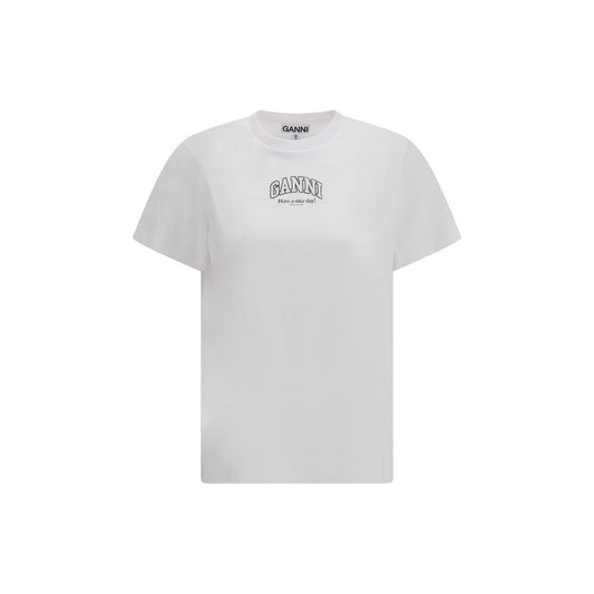 Ganni White Cotton T-Shirt 1728,72470364320,Clothing,Ganni,L,M,New with tags,T-Shirts - Clothing,T-Shirts - T-Shirts - Clothing,White,Women