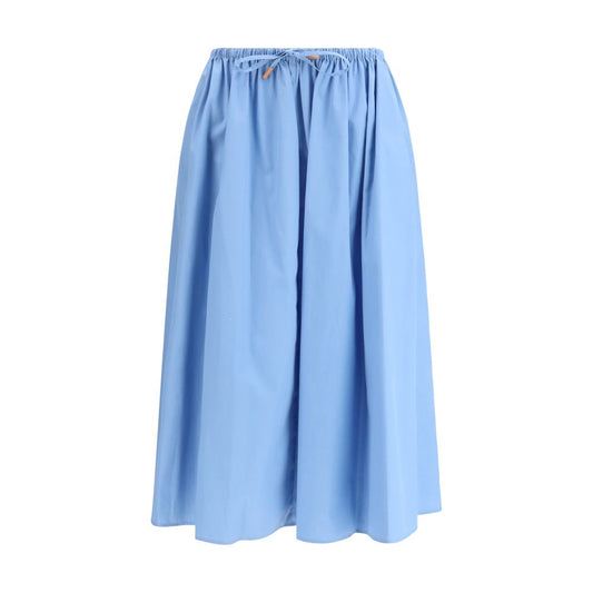 Marni Blue Cotton Midi Skirt