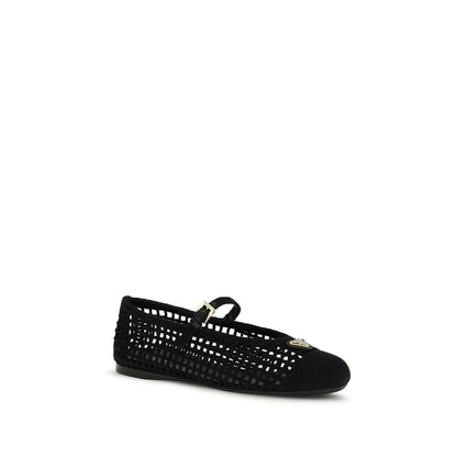 Prada Black Cotton Ballet Flats 1728,72470364320,Ballet Flats - Flats - Shoes,Black,EU36/US6,EU37/US7,EU38/US8,EU39/US9,EU40/US10,EU41/US11,Flats - Shoes,New with tags,Prada,Shoes,Women