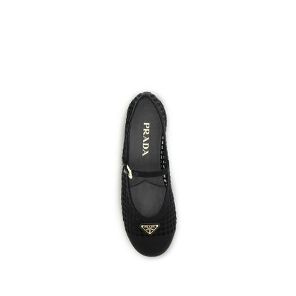 Prada Black Cotton Ballet Flats 1728,72470364320,Ballet Flats - Flats - Shoes,Black,EU36/US6,EU37/US7,EU38/US8,EU39/US9,EU40/US10,EU41/US11,Flats - Shoes,New with tags,Prada,Shoes,Women