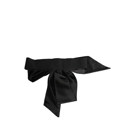 Dolce & Gabbana Black Silk Satin Sash Wide Waist Women Belt