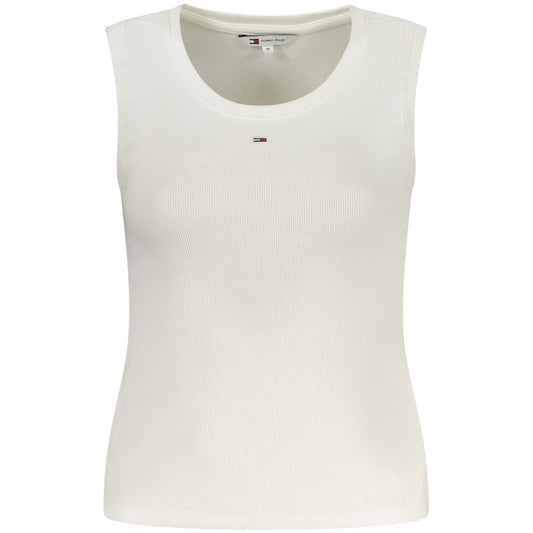 Tommy Hilfiger Bianco Cotton Women Tank Top 1728,67403481248,Clothing,L,M,New with tags,S,T-Shirts - Clothing,Tank Tops - T-Shirts - Clothing,Tommy Hilfiger,White,Women,XL,XS