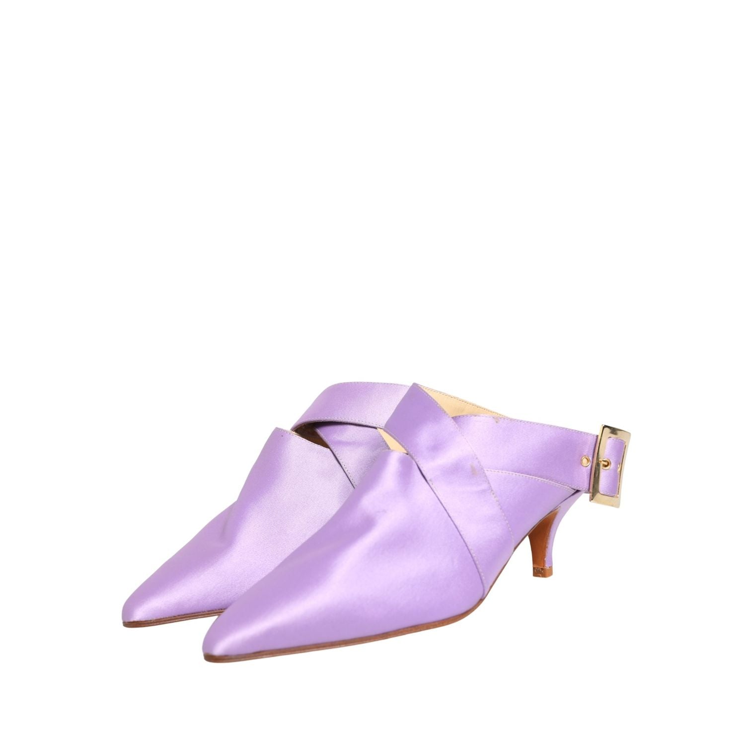 Dolce & Gabbana Purple Satin Sandals Shoes