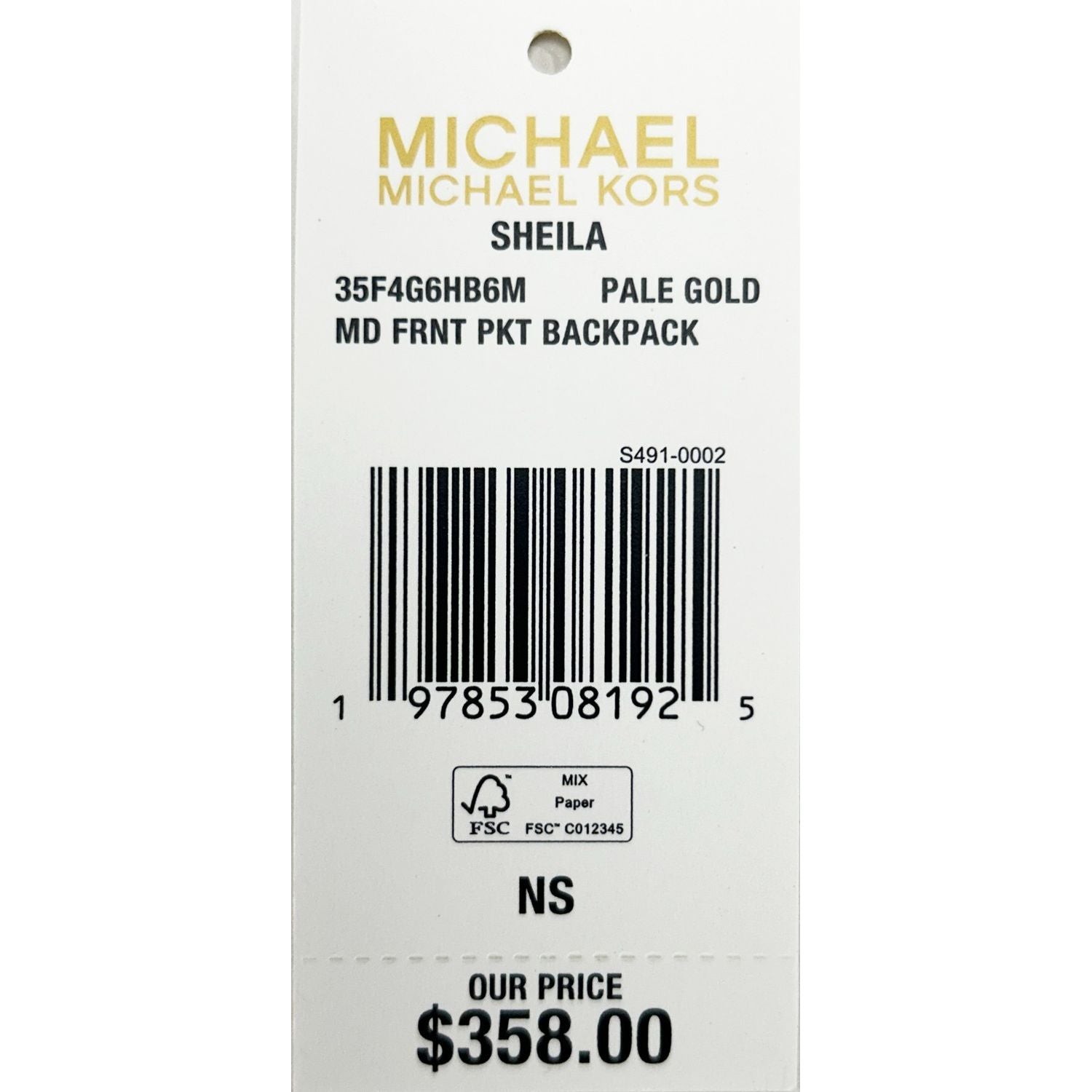 Michael Kors Sheila Medium PVC Backpack Bookbag