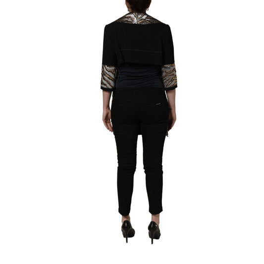 Dolce & Gabbana Black Single-Breasted Brocade Coat Jacket