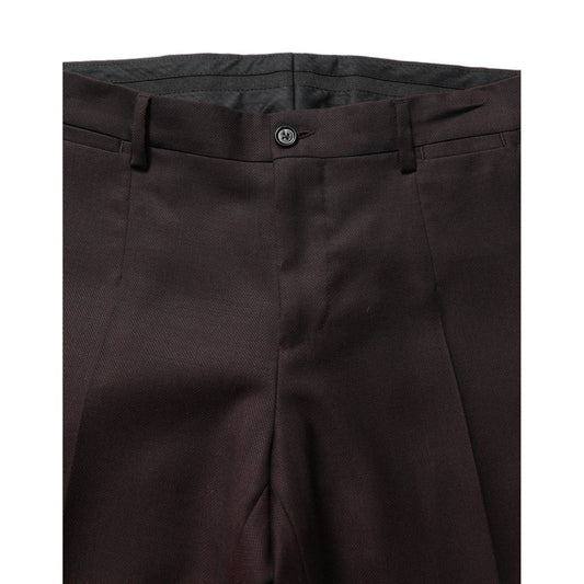 Dolce & Gabbana Brown Straight Leg Dress Silk Trousers Pants