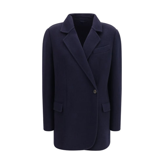 Brunello Cucinelli Blue Wool Oves Aries Full-Length Jacket