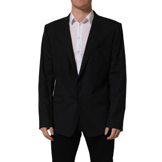 Dolce & Gabbana Black Wool Single Breasted Blazer Jacket
