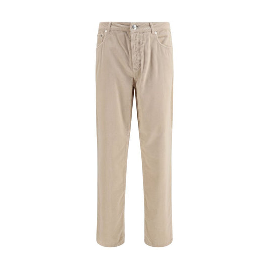 Brunello Cucinelli Beige Cotton Casual Pants