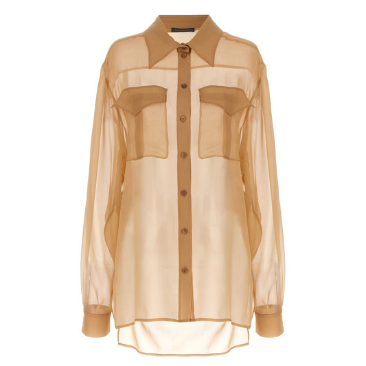 Alberta Ferretti Beige Silk Blouse